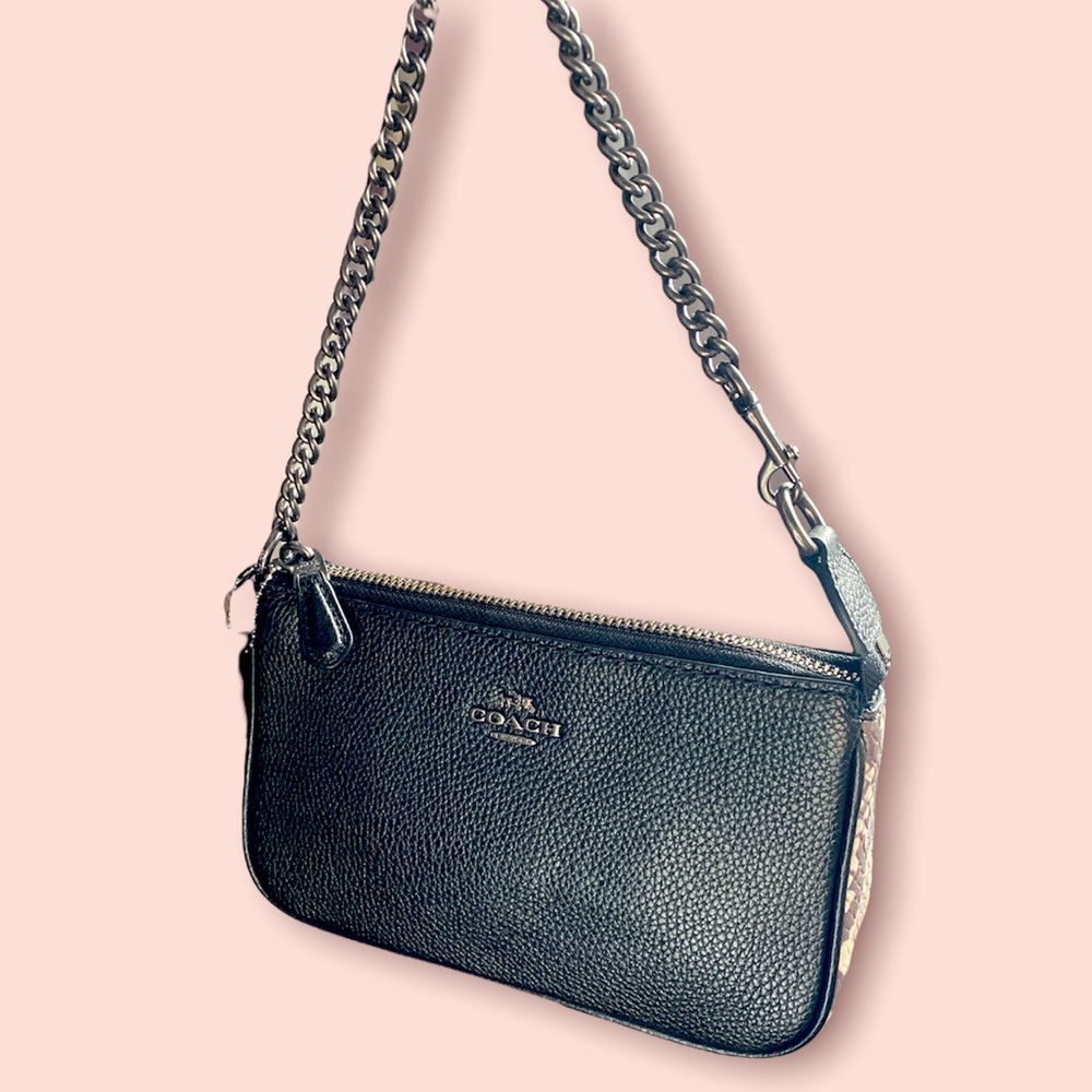 NWT RARE Leather snakeskin Coach mini shoulder bag